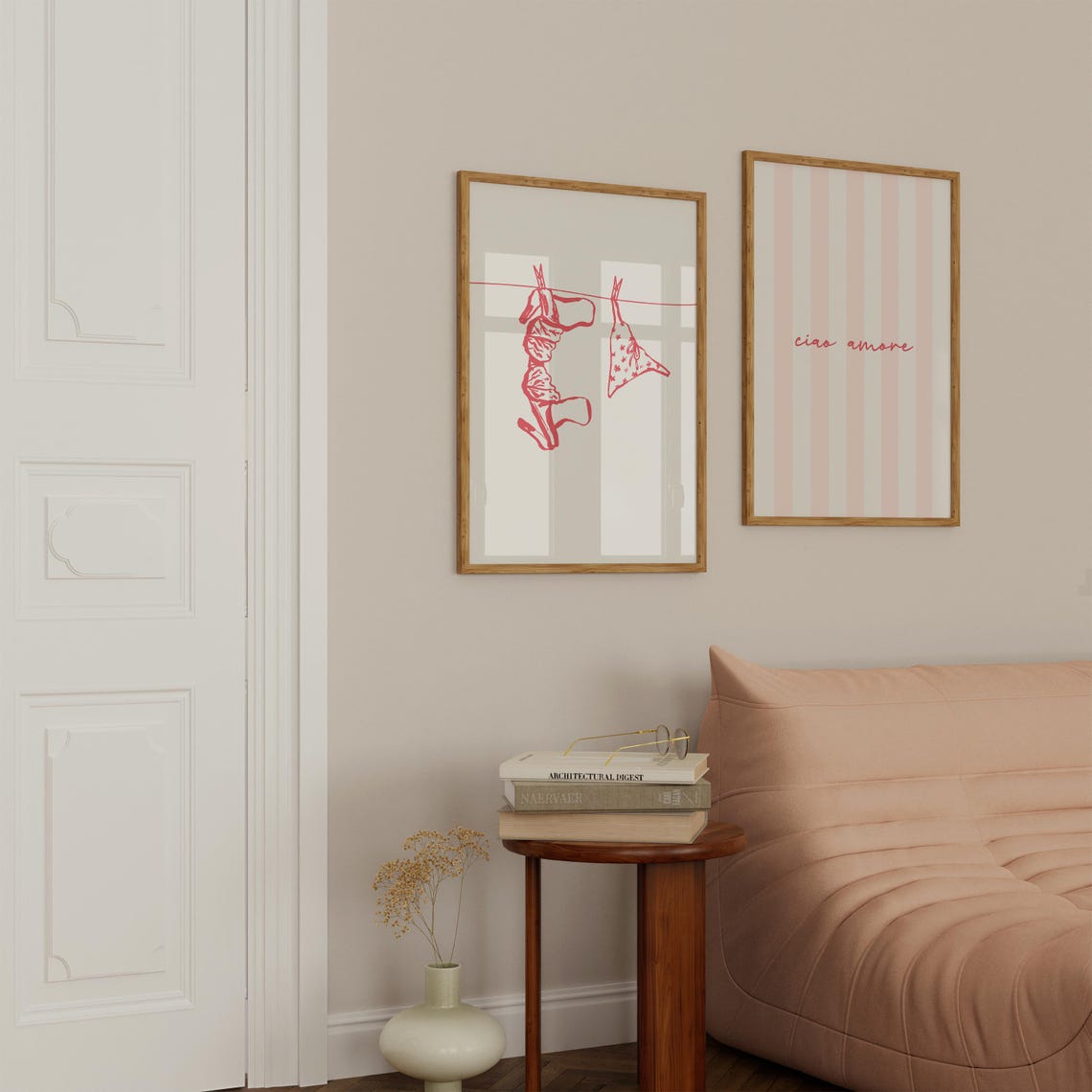 Red Lingerie Clothesline Clean Girl Aesthetic Laundry Poster - Image 3