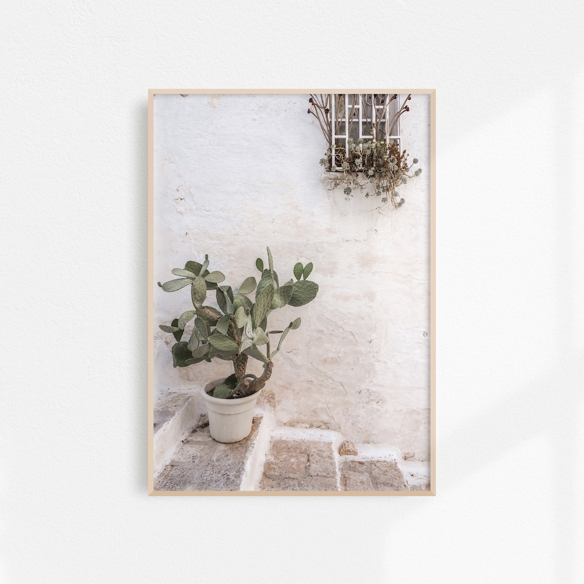 Puglia Cactus Print, Italy Travel Poster