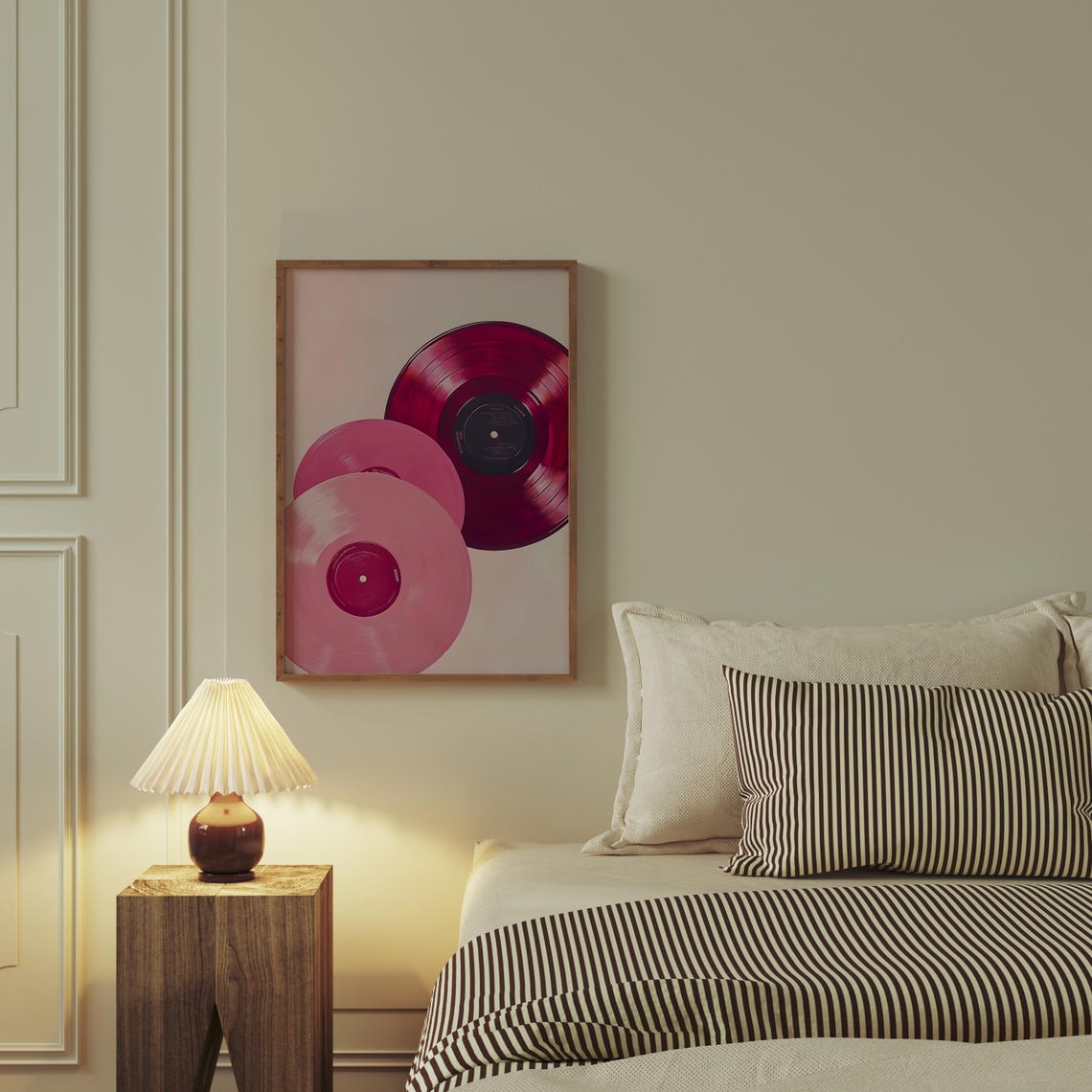Pink Vinyl Record Close Up Retro Maximalist Music Room Wall Poster - Image 4
