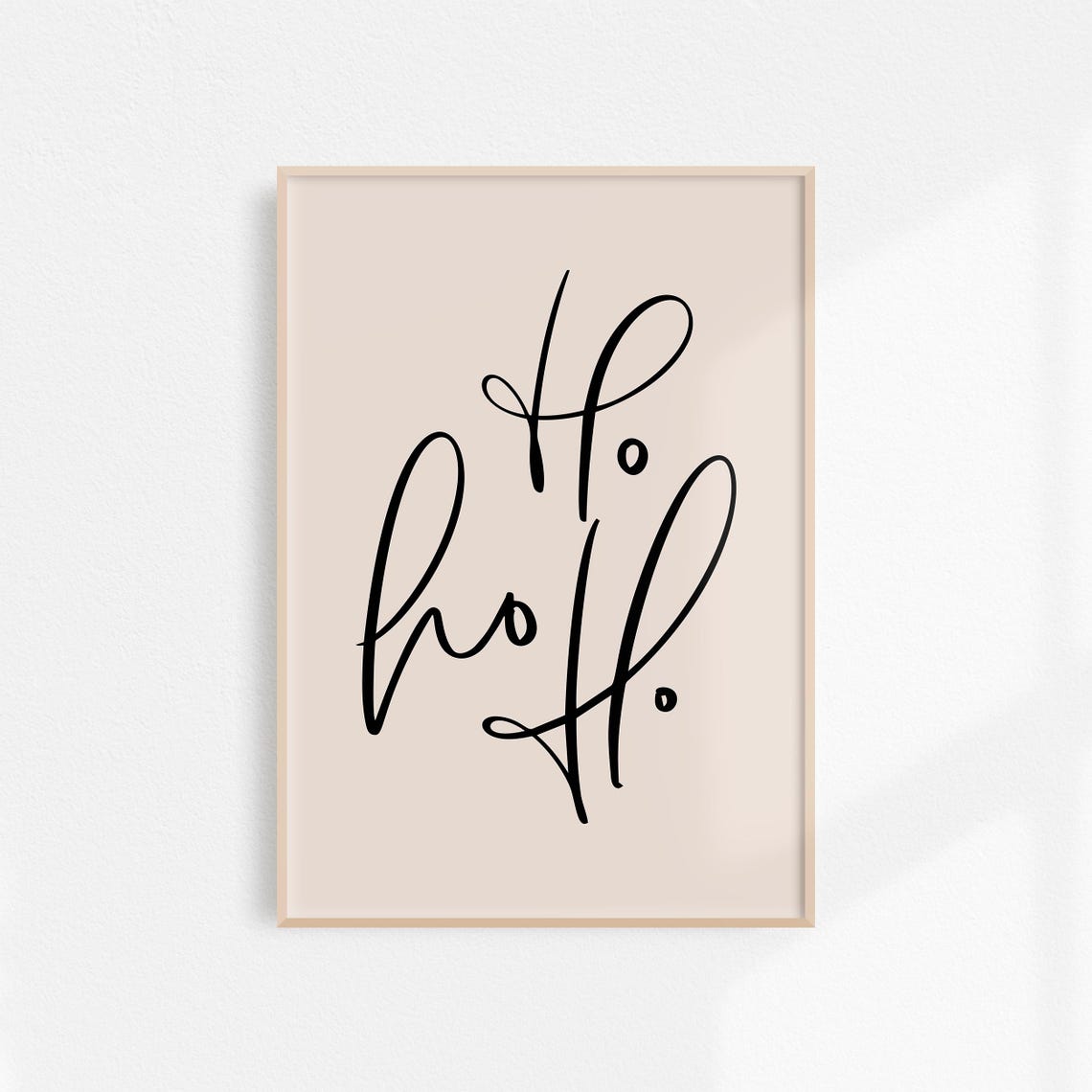 Ho Ho Ho Minimalist Christmas Art Print - Image 2