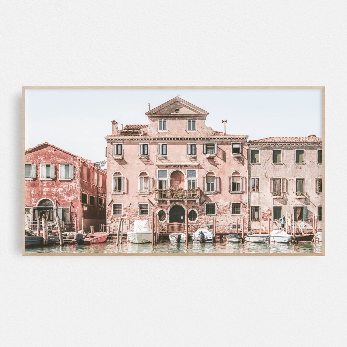 Venice Italy Pastel Canal Buildings Boats Travel Wall Decor Poster