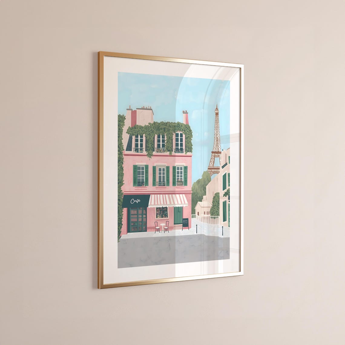 Paris Painting Cafe Watercolor Art La Maison Rose Cute Pink Paris Art Paris Cityscape Illustration French Travel Art - Image 2