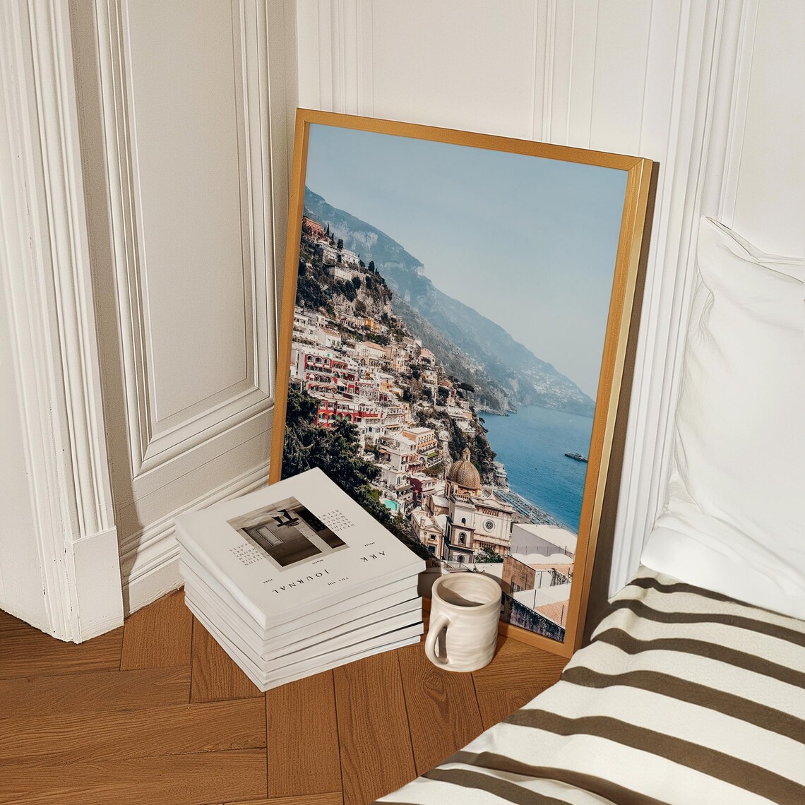 Positano Colorful Clifftop Village And Dome Church Amalfi Coast Poster - Image 2
