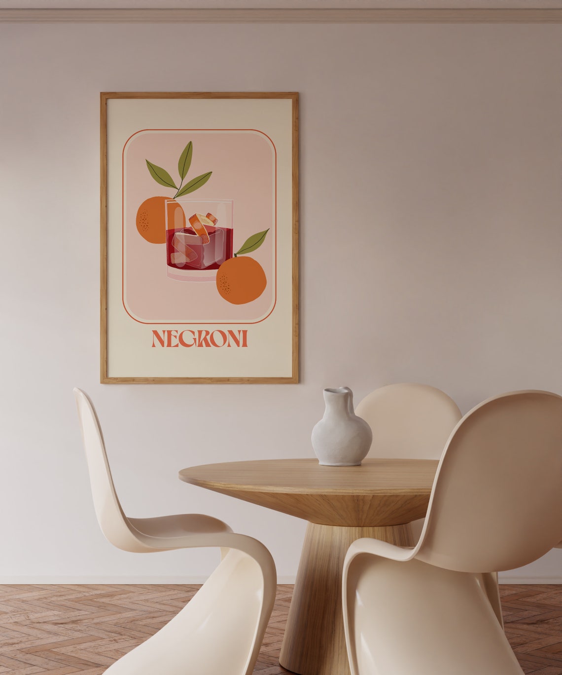 Negroni Cocktail Illustration Retro Italian Bar Cart Art Poster - Image 2