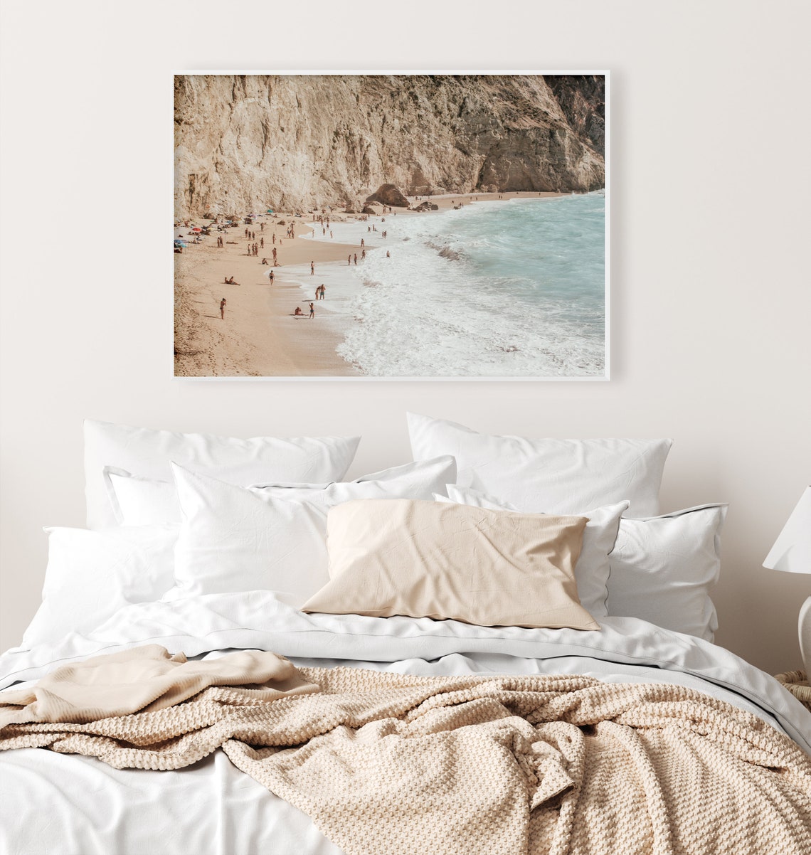 Lefkada Beach Under Towering Cliffs Greece Summer Shore Poster - Image 3