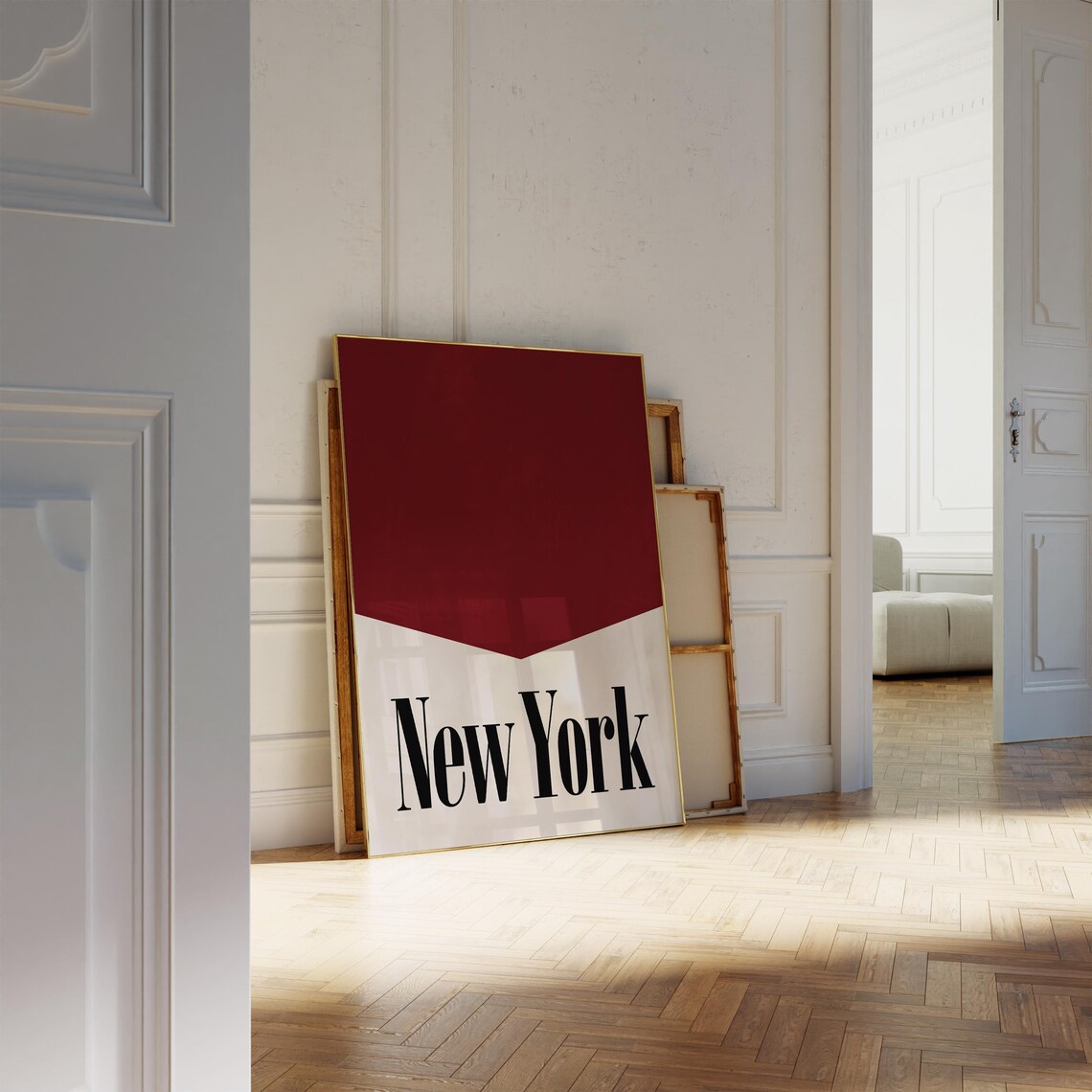 Red Retro Poster New York Wall Art Trendy Red Wall Art Aesthetic New York City Print Retro 70s Poster Burgundy Nyc Prints Dorm Room Poster - Image 6