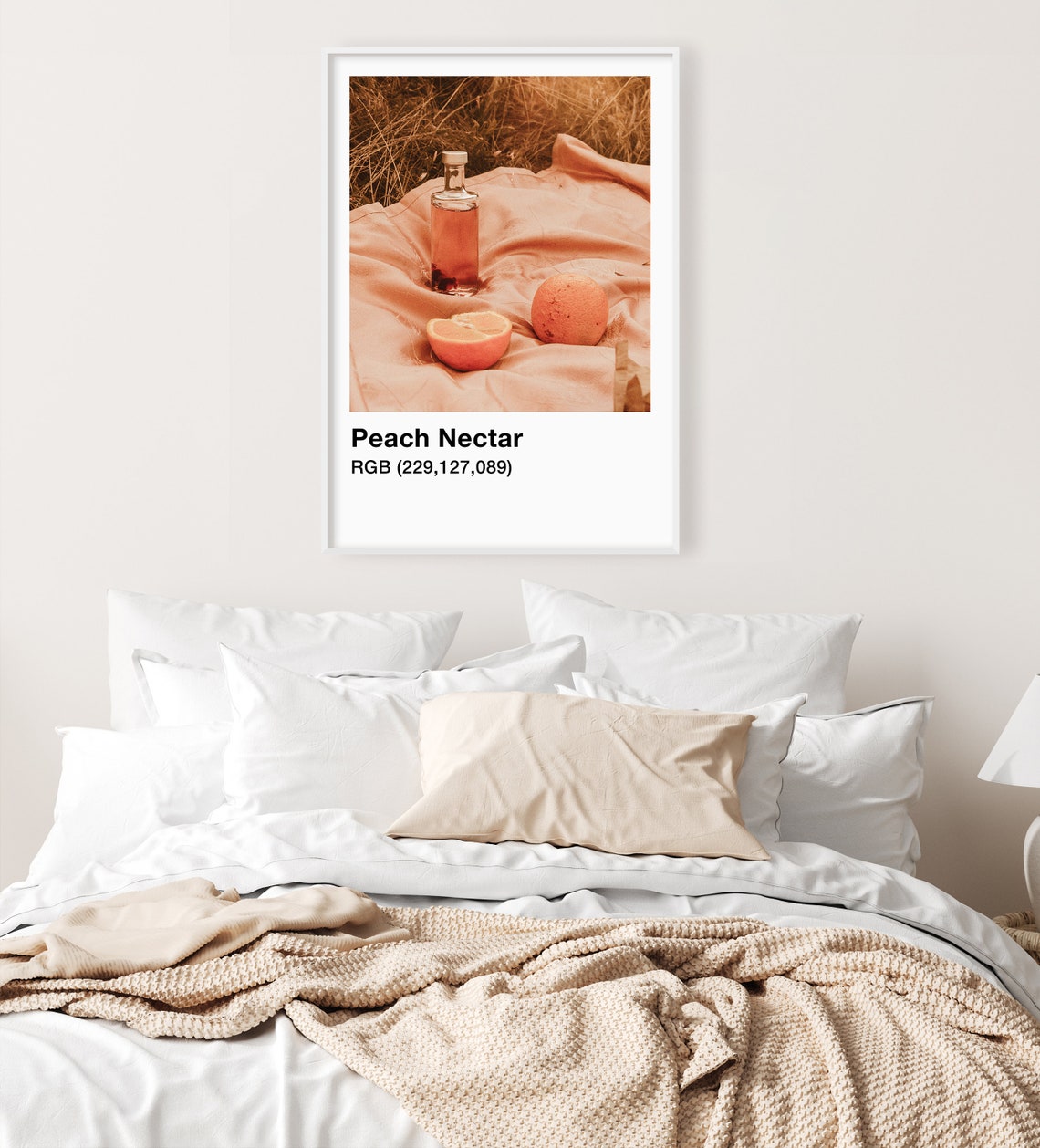 Peach Nectar Still Life Color Chart Photography Kitchen Poster - Image 3