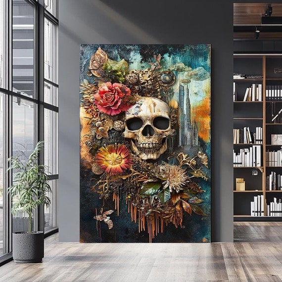 Tropical Paradise Wall Art Sunset Garden Archway Painting Botanical Fountain Wall Decor Tropical Wall Decor Botanical Artwork