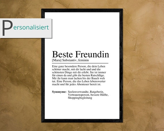 Best Friend Definition Poster Picture Gift For The Best Friend