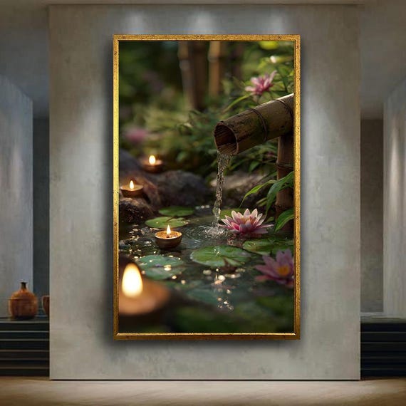Zen Garden Art Print, Spa or Meditation Room Decor