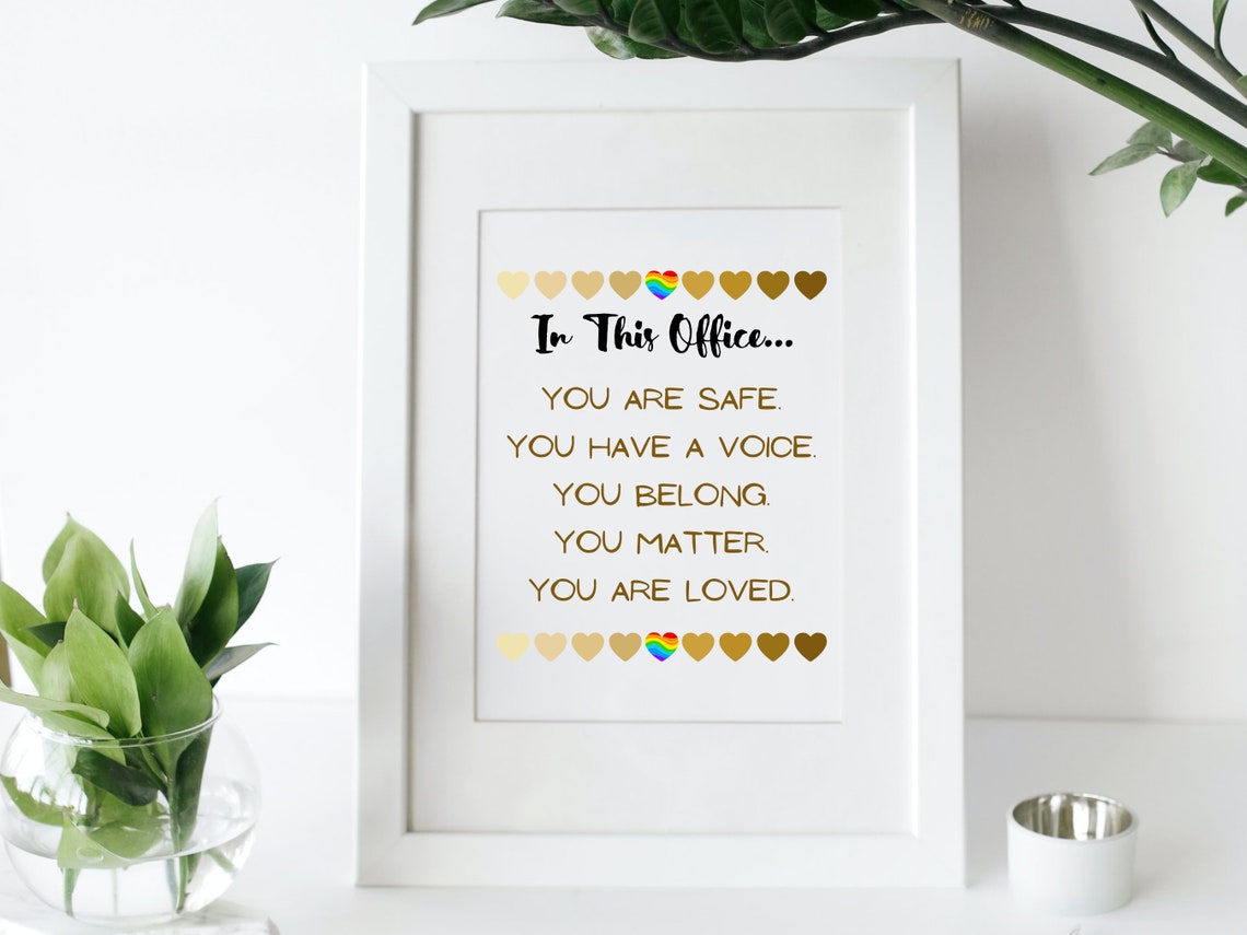 In This Office You Are Safe Affirmations Gold Typography Sign Poster - Image 2