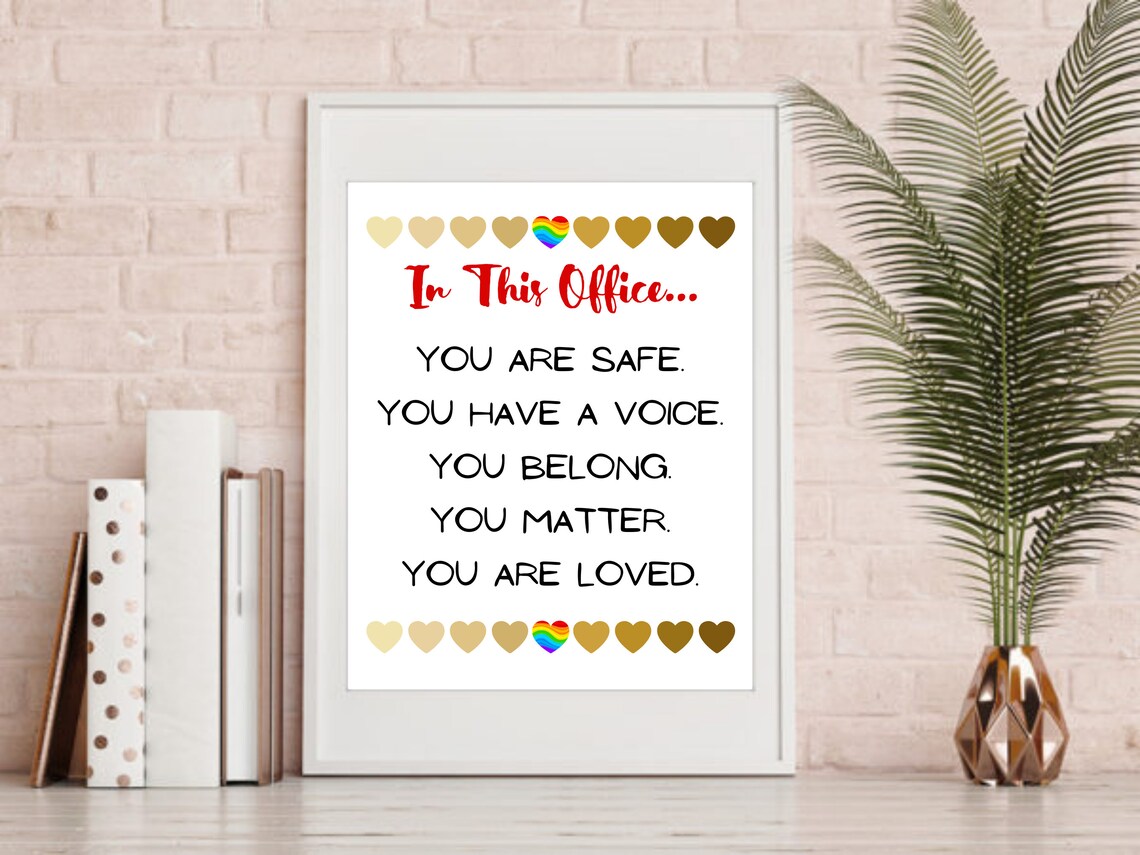 In This Office You Are Safe Beloved Affirmations Counselor Poster - Image 6