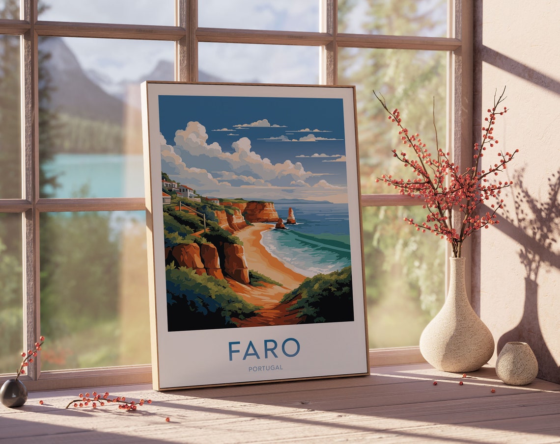 Faro Poster Faro Print Faro Travel Poster Faro Art Bedroom Decor Faro Gifts Ideas Portugal Wall Art Decor 083 - Image 2