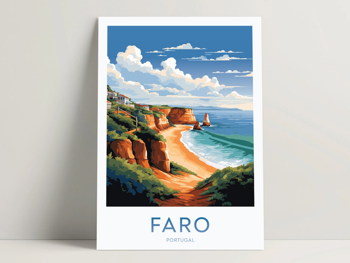 Faro Poster Faro Print Faro Travel Poster Faro Art Bedroom Decor Faro Gifts Ideas Portugal Wall Art Decor 083