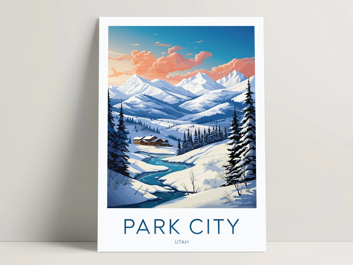 Park City Travel Print Park City Wall Art Park City Art Office Decor Park City Gifts Ideas Utah Poster Park City Poster Print 133