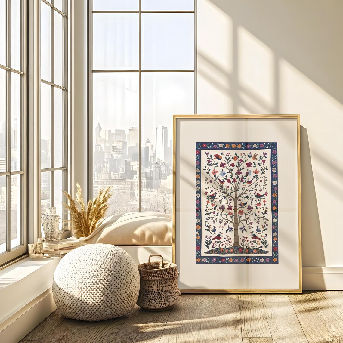 Kashmiri Style Textile Wall Art, Vintage Poster Print - Image 4