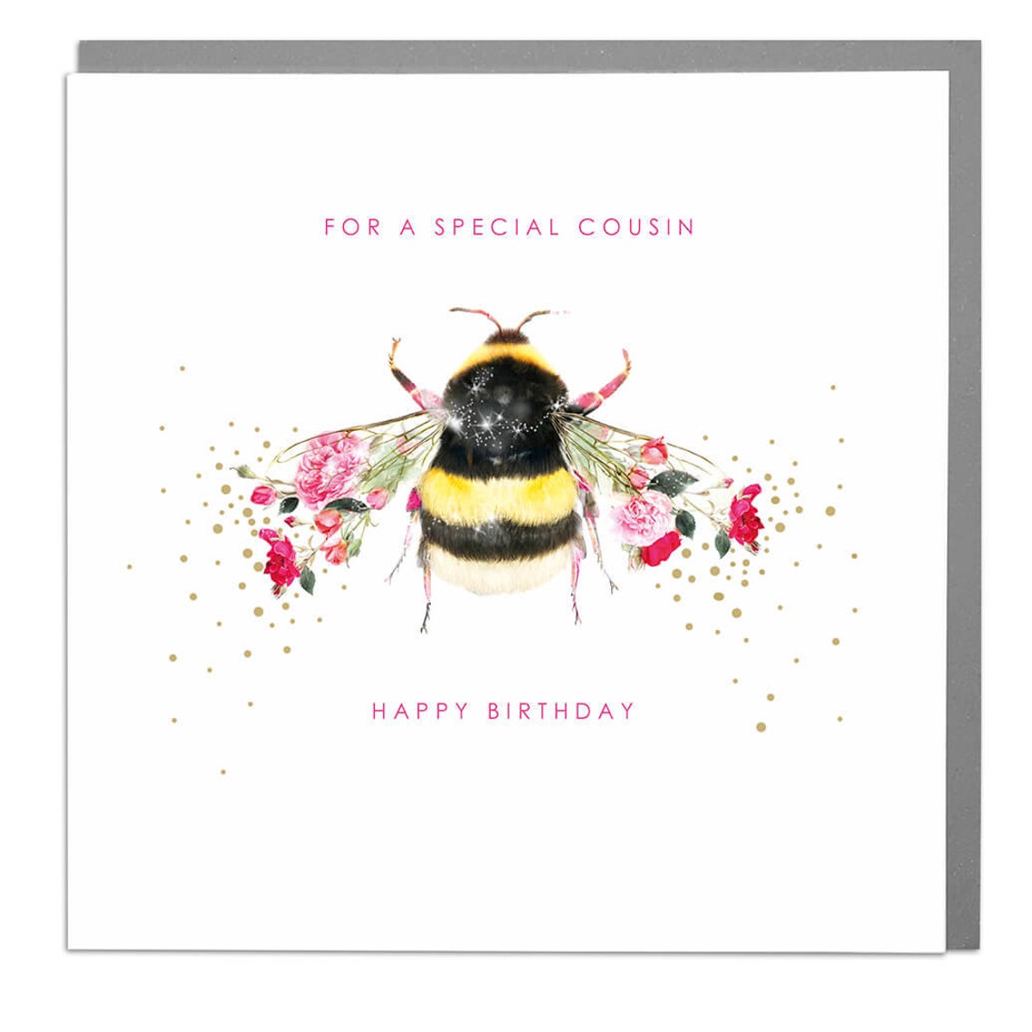 Cousin Bumble Bee Happy Birthday Card
