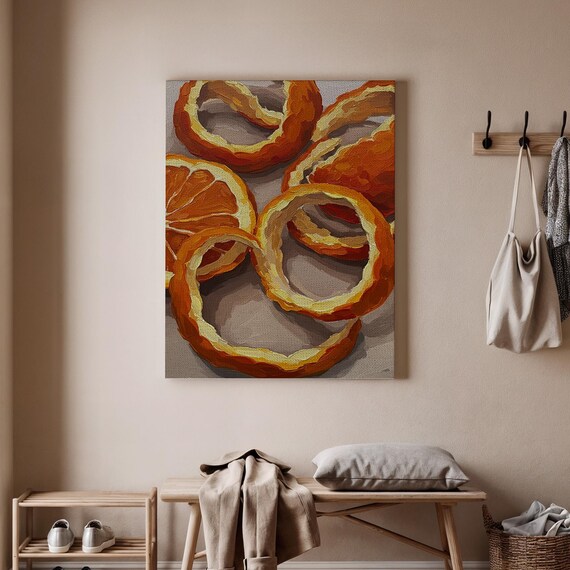 Vibrant Orange Peel Citrus Still Life Modern Kitchen Fruit Print