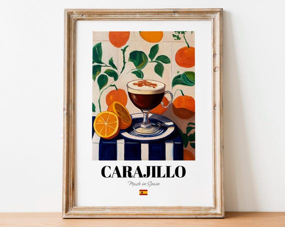 Carajillo Wall Art Print Poster Coffee Cocktail Artwork For Kitchen Dcor