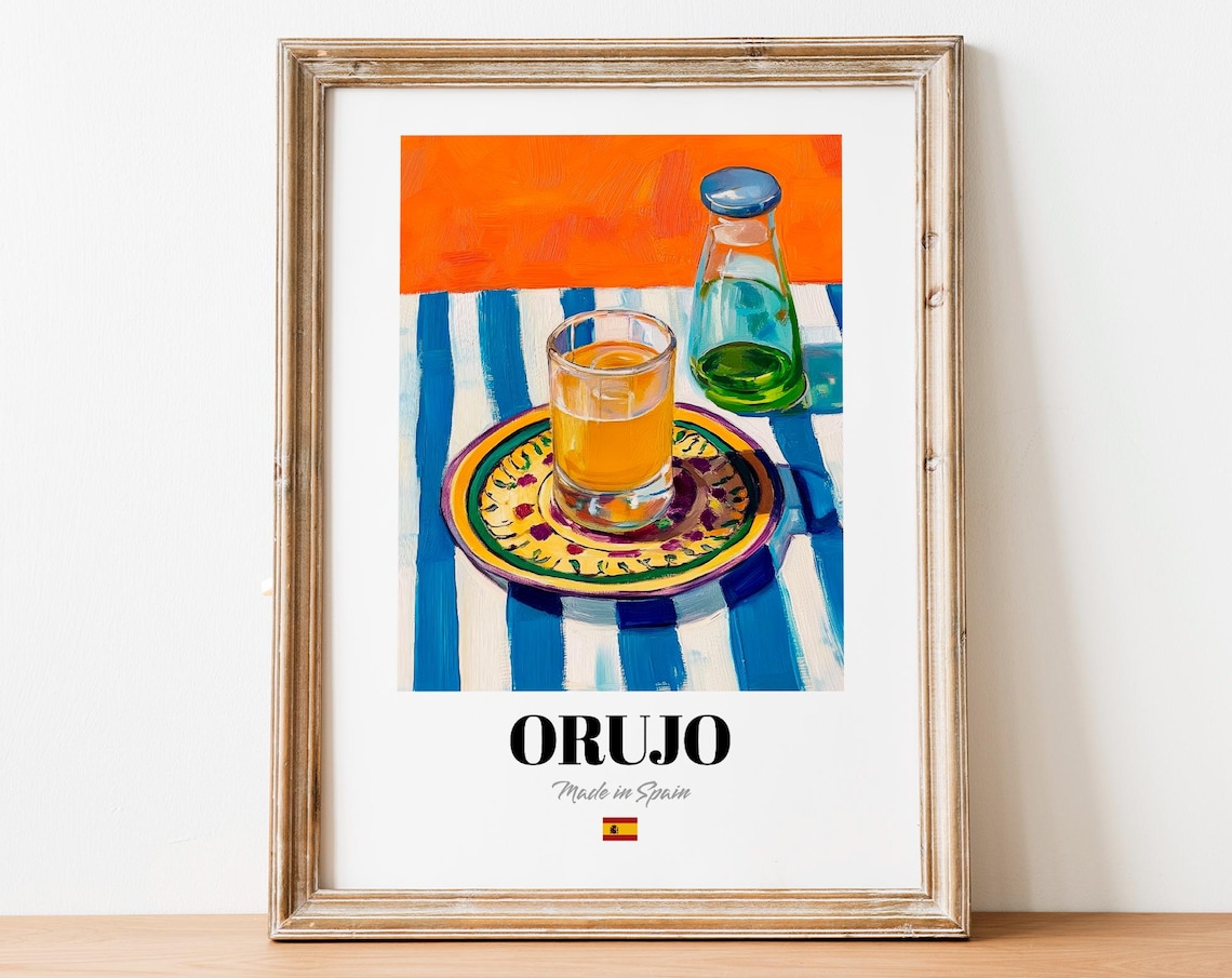 Orujo Poster, Rustic Spirits Artwork For Kitchens