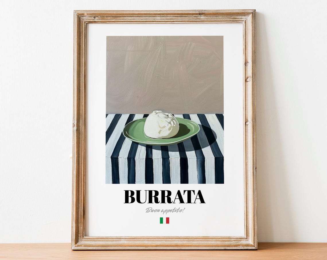 Burrata Cheese Painted Italian Food Still Life Buon Appetito Poster
