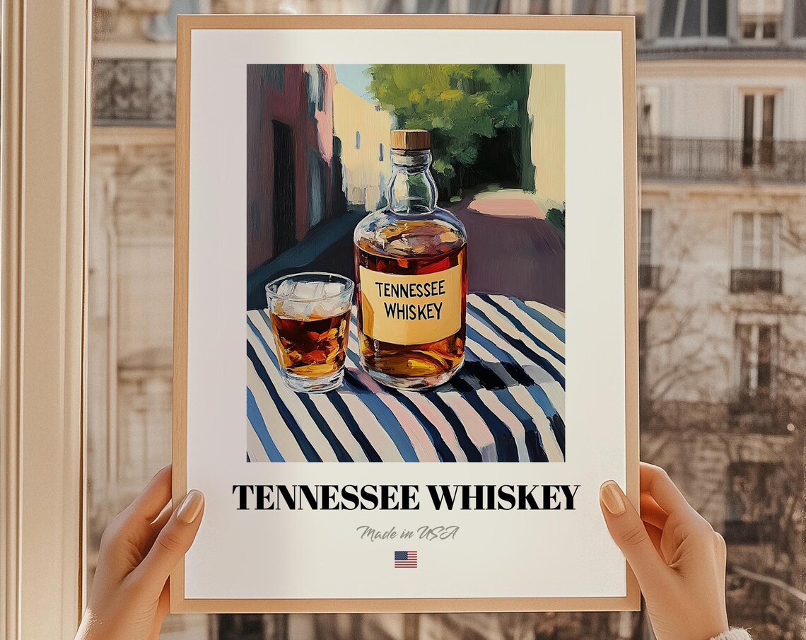 Tennessee Whiskey Poster Bar Dcor Wall Art Us Friend Gift Kitchen