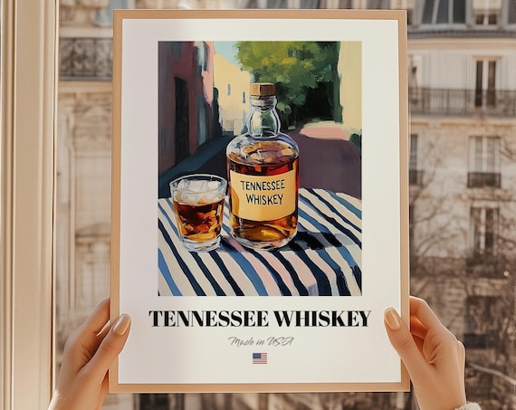 Tennessee Whiskey Poster Bar Dcor Wall Art Us Friend Gift Kitchen