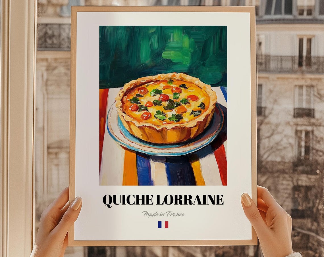 Quiche Lorraine Cherry Tomato Herb Tart Art Parisian Bistro Poster