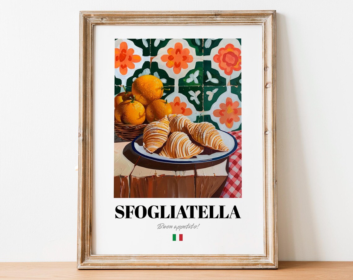 Italian Sfogliatella Poster Flaky Treat Art For Kitchen And Caf Spaces