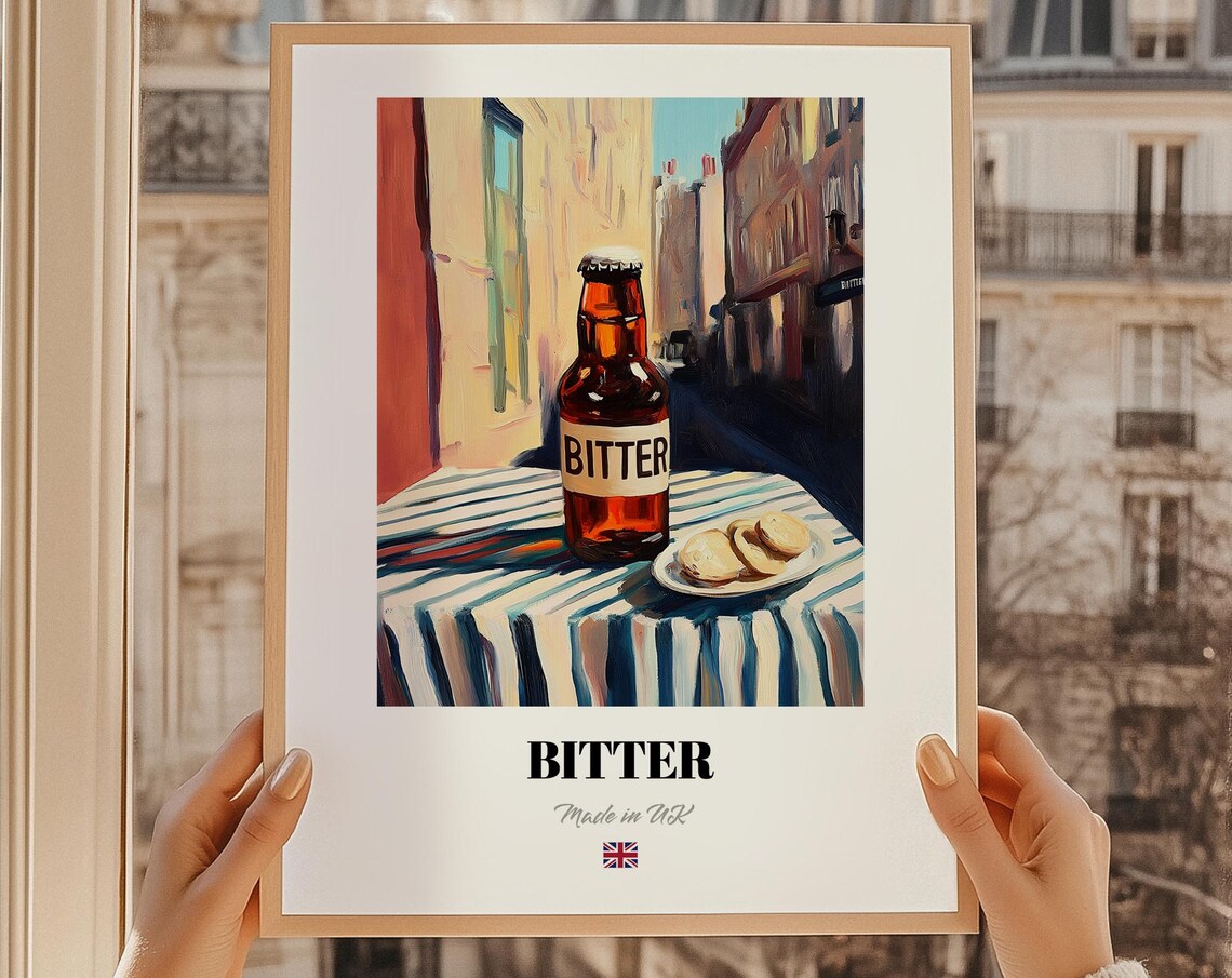 Bitter English Beer Poster Bar Dcor Wall Art Britishfriend Gift Kitchen