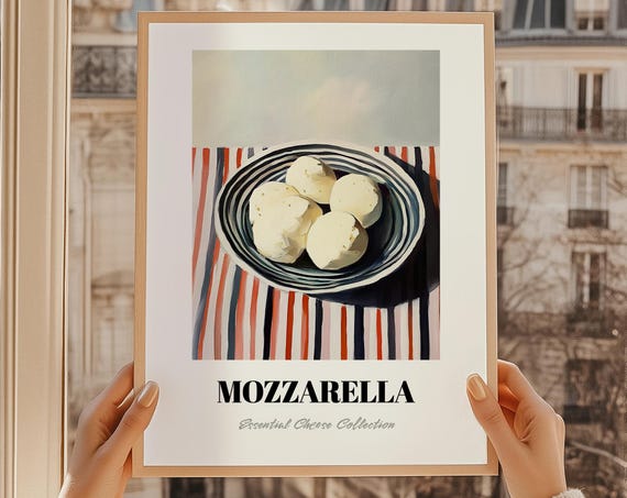 Mozzarella Cheese Wall Art Pantry Decor Print Chef Gift Restaurant Kitchen