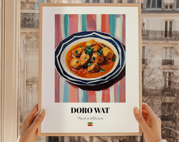 Ethiopian Doro Wat Chicken Stew Traditional Recipe Kitchen Poster