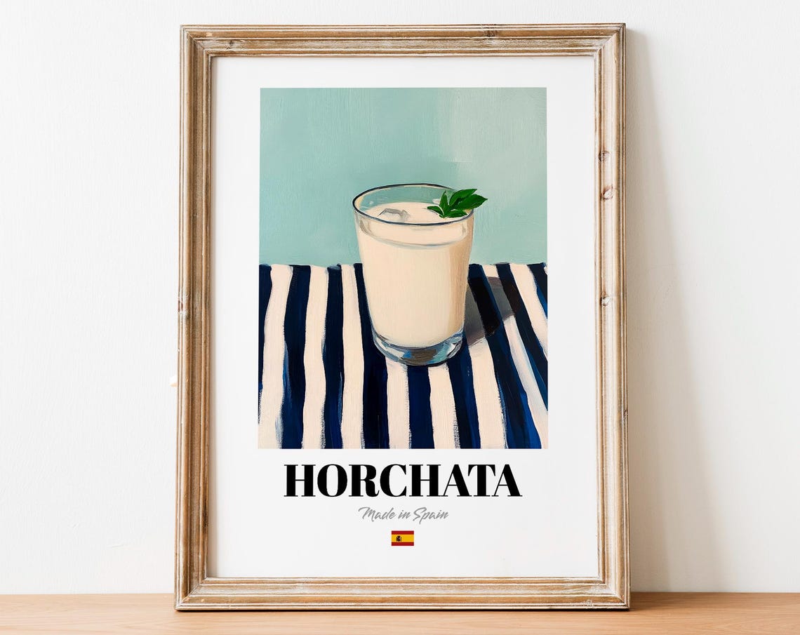 Horchata Spanish Drink Travel Poster Creamy Beverage Kitchen Art