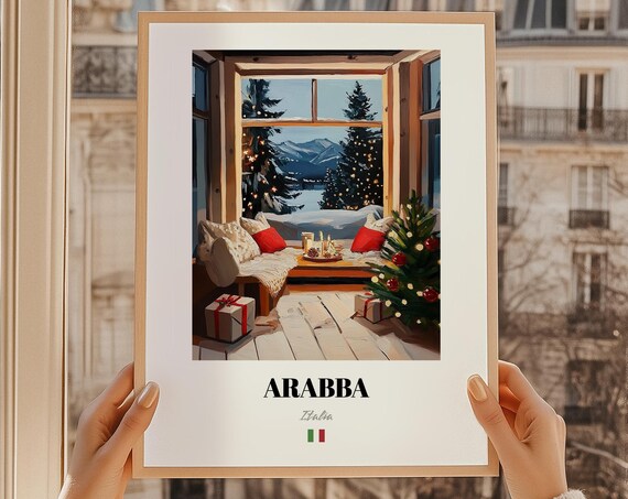 Arabba Italy Ski Resort Wall Art Print Poster Christmas Gift