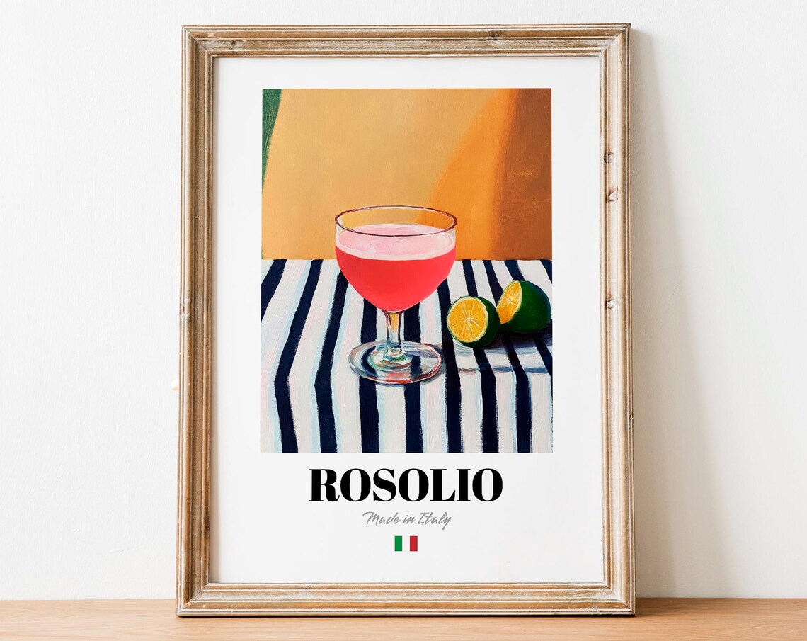 Italian Rosolio Art Print Poster Digestif Artwork For Bars And Cafs