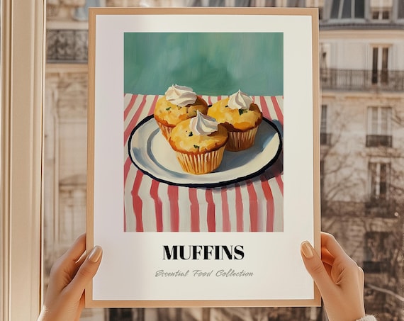 Frosted Muffins Breakfast Still Life Food Painting Cafe Decor Poster