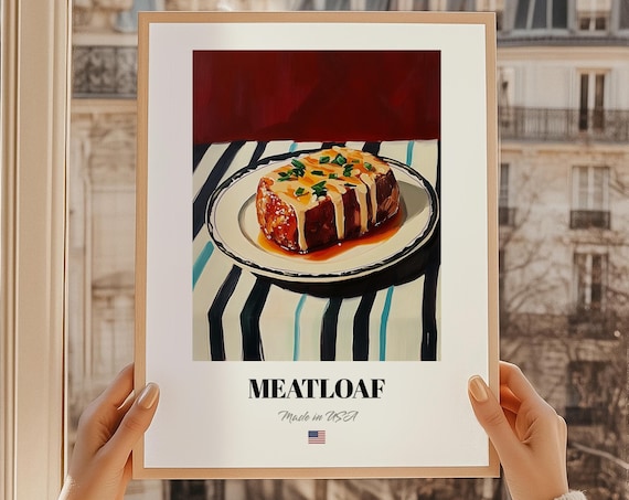 Meatloaf American Comfort Food Oil Painting Kitchen Art Poster