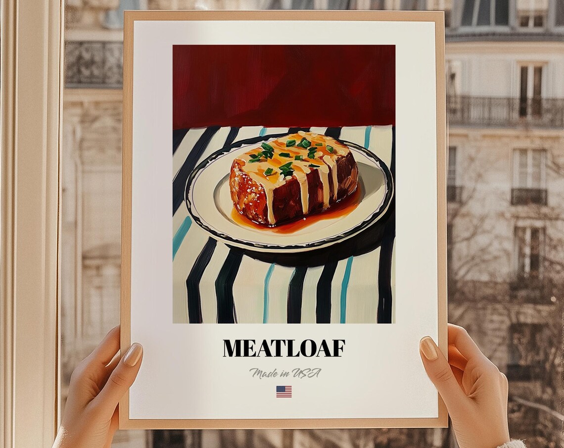 Meatloaf American Comfort Food Oil Painting Kitchen Art Poster