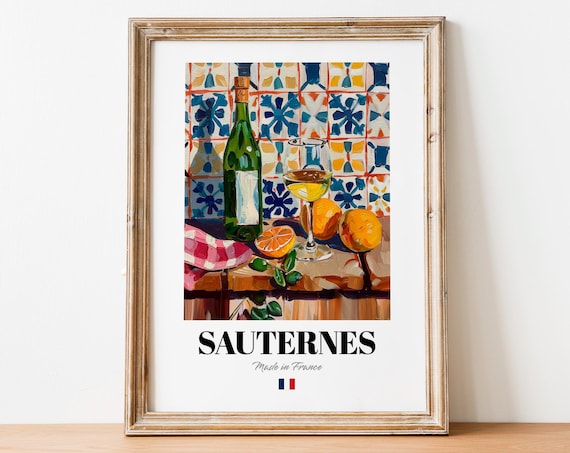 Sauternes Wine Poster Print Sweet French Dessert Art For Home
