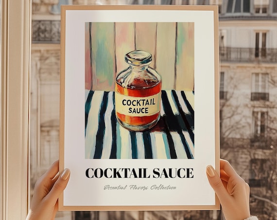 Cocktail Sauce Jar Painting Essential Flavors Collection Kitchen Art Print