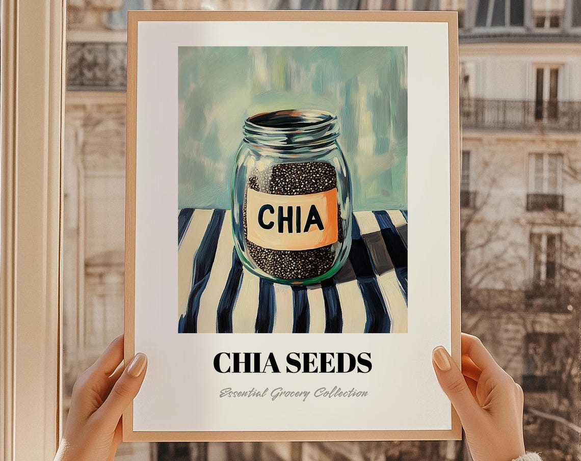Chia Seeds Nuts Painting, Kitchen Art
