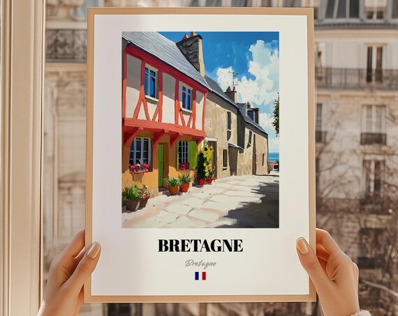 Bretagne France Wall Art Reproduction Oil Painting Poster Friend Gift Bedroom Decor