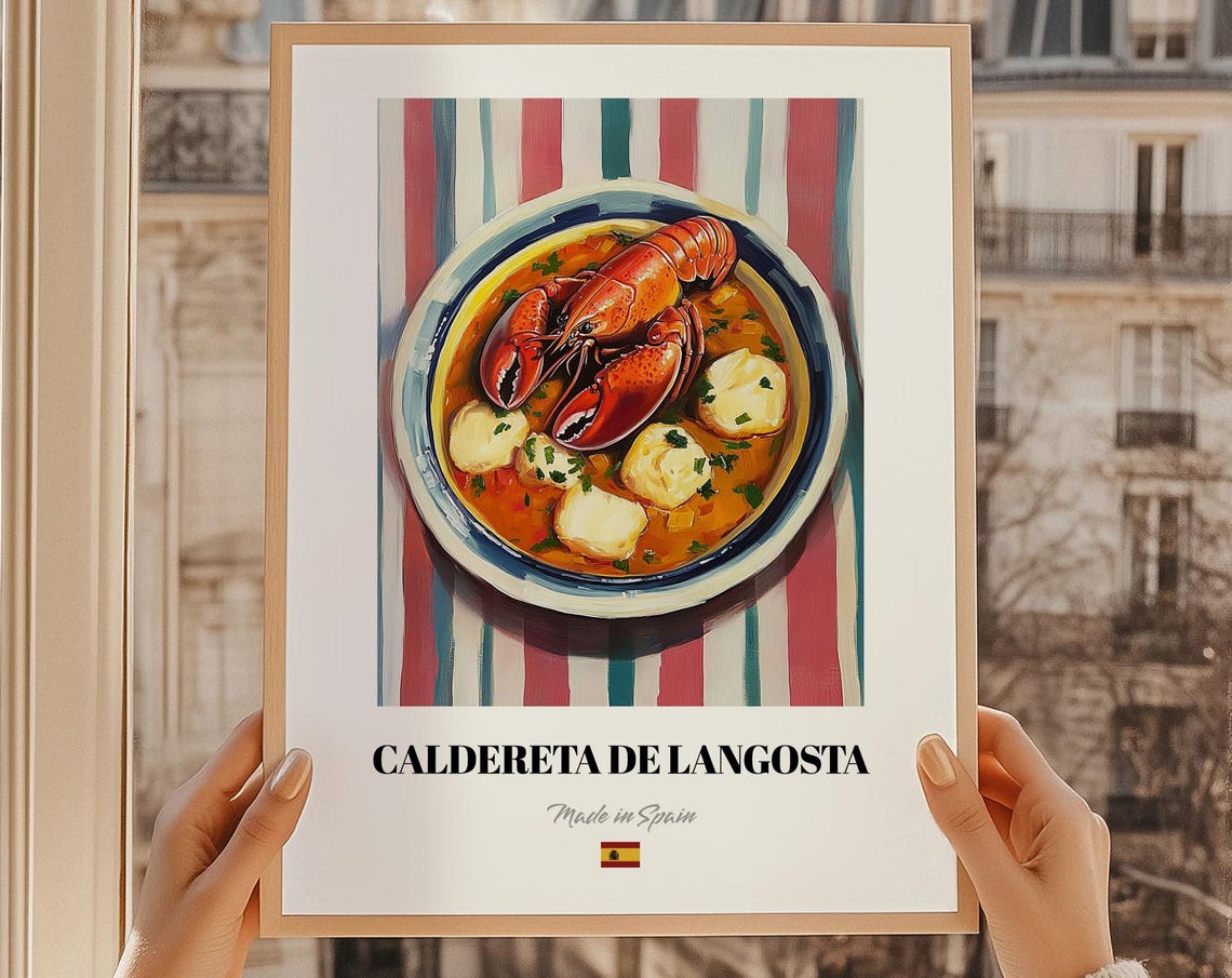 Caldereta de Langosta Spanish Lobster Stew Painting Kitchen Poster