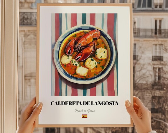 Caldereta de Langosta Spanish Lobster Stew Painting Kitchen Poster