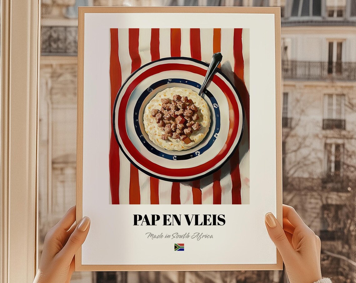 Pap En Vleis Made in South Africa Comfort Food Kitchen Art Poster