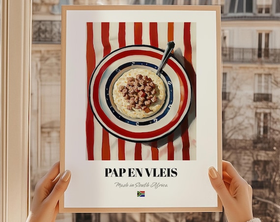 Pap En Vleis Made in South Africa Comfort Food Kitchen Art Poster
