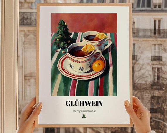 Gluhwein German Mulled Wine Christmas Orange Holiday Drink Poster