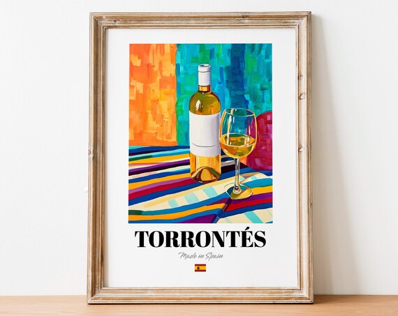 Torronts Wine Wall Art Print Poster Aromatic White Artwork For Kitchens