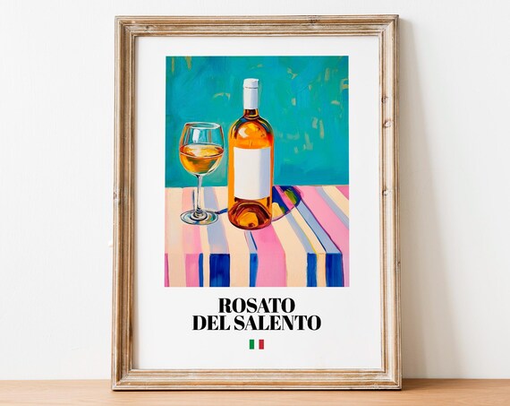 Rosato Del Salento Wall Art Print Poster Refreshing Southern Italian Ros Artwork