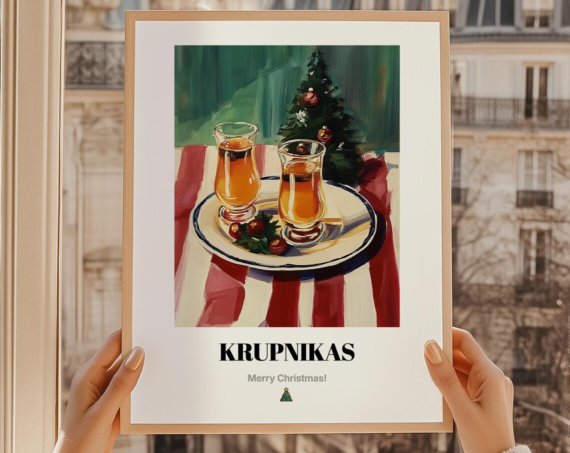 Krupnikas Christmas Drink Poster, Lithuanian Gift